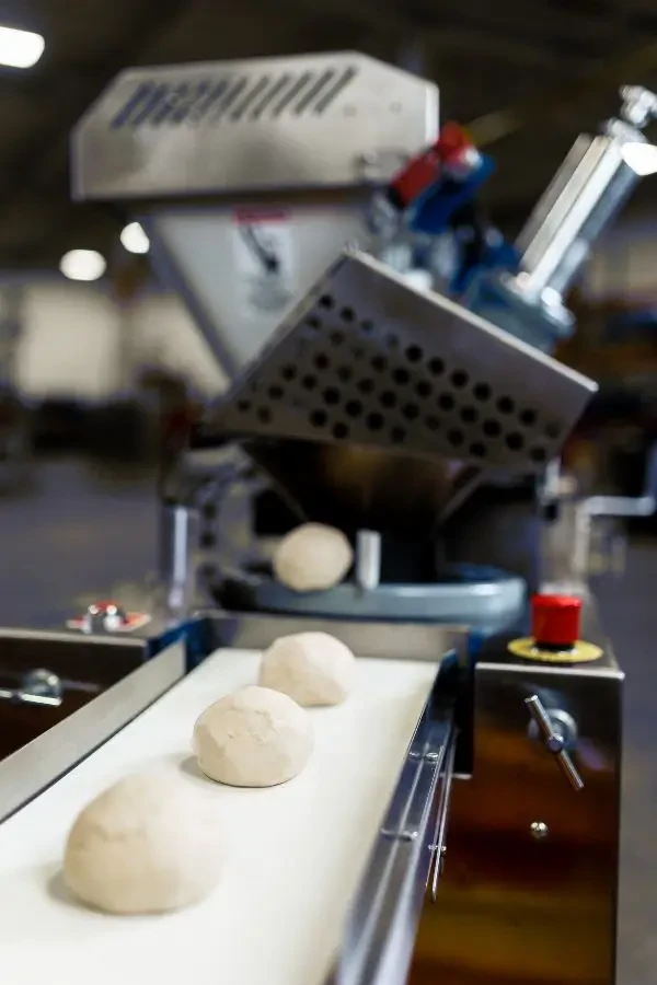 Perfectly rounded dough balls produced by the Scale O Matic S302